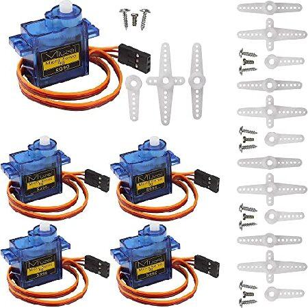 Miuzei 5 Pcs SG90 9G Micro Servo Motor Kit for RC ...