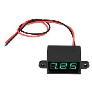 Digital DC Voltmeter 0.28inch Two Wire 3.0-30V LED Voltmeter Display 防水 Voltage Tester Meter 200ms/ time(Green)｜hiro-s-shop