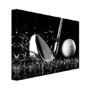 キャンバスプリント 白黒 ゴルフポスター ウォールアート ピクチャー ゴルフボールスポーツ キャンバス 絵画 ジム リビングルーム 壁装飾 フレーム キャンバス