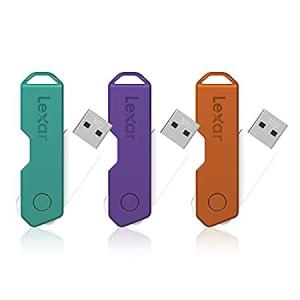 Lexar JumpDrive TwistTurn2 USB 2.0フラッシュドライブ 32GB ブラック 3個のフラッシュドライブ LJDTT2-3