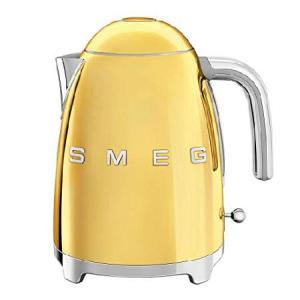 Smeg KLF03GOUS 50's Retro Style Aesthetic 電気ケトル with Embossed Logo, Gold