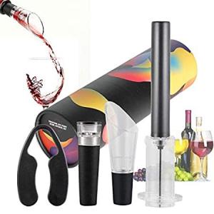 Vision-Life ワインエア圧力ポンプボトルオープナーセット ホイルカッター付き ワインポアラー 真空ストッパー ワイン愛好家への完璧なワインア