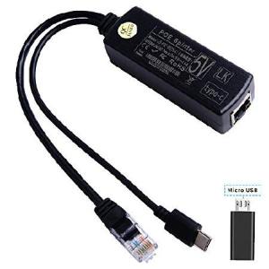 GeeekPi Gigabit USB-C PoEスプリッター 48V〜5V IEEE802.3af パワーオーバーイーサネット ラズベリーパイ/タブレット Dropcam