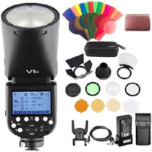 Godox V1C for Canon with AK-R1 Accessories Kit, 76Ws 2.4G TTL Round Head Flash Speedlight, 1/8000 HSS, 480 Full Power Flashes, 1.5s Recycle Time, 2600