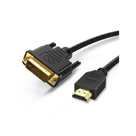 DVI HDMI 変換ケーブル,CableCreation 双方向対応 DVI-D(24+1) オス...