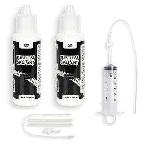 CyclingDeal バイク 自転車 ロードマウンテン MTB チューブレス タイヤシーラント 120ml パンク修理 - 最大6mmまでの大きな穴を固定