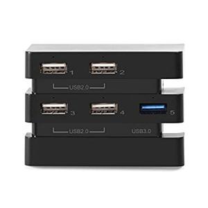Velaurs ブラック USBスプリッター ABS USBハブ Ps4 Proコンソール Ps4 Pro用
