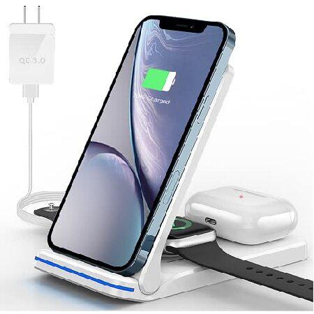 ワイヤレス Charger, 3 in 1 15W Fast Charging Dock Stand...