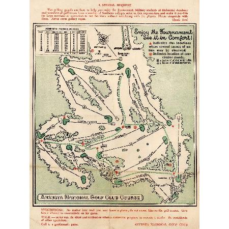 1954 Augusta National Golf Club Course - Golf Deco...