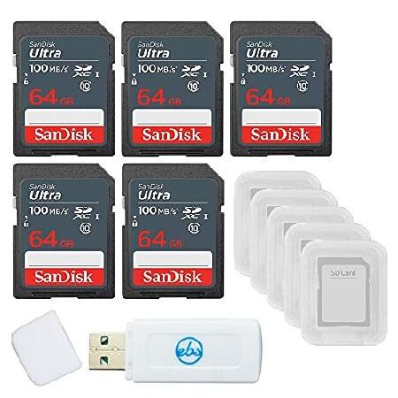 SanDisk 64GB Ultra SD メモリーカード 5パック SDHC UHS-I Clas...