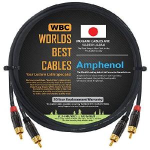 WORLDS BEST CABLESによる高精細オーディオ相互接続ケーブルペアカスタムメイド - Mogami 2964ワイヤとアンフェノールACPLブラッククロムボディ 金メッキRCAコ
