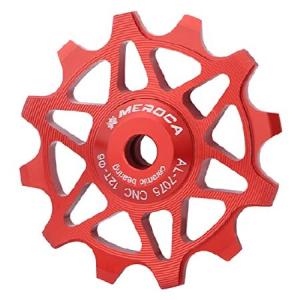 Almencla MTB/ロードバイク用セベアリング付き自転車リアディレイラープーリー, 12Tレッド