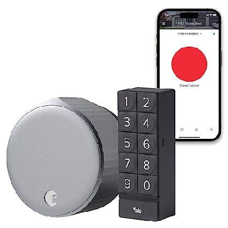August Home Wi-Fi スマートロック + Smart Keypad, Silver -...