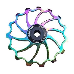 T Tooyful MTBバイクリアディレイラープーリー15Tーホイール軽量ローラーグ, カラフル