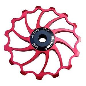 T Tooyful MTBバイクリアディレイラープーリー15Tーホイール軽量ローラーグ, 赤