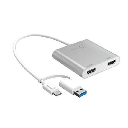 j5create USB-C - デュアルHDMI マルチモニターアダプター USB Type-Aコ...