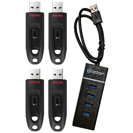 SanDisk Ultra 256GB USB 3.0 フラッシュドライブ (Bulk 4 Pack...