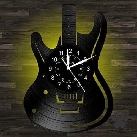 壁時計 ギター ミュージックロックバンド オフィス ウォールクロック 装飾 ボス ボーイフレンドギフ...