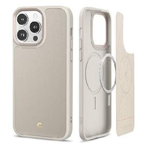 CYRILL by Spigen iPhone14 Pro 用 Mag マグケース レザーTPU ケース ストラップ穴付き 耐衝撃性 衝撃吸収 薄型 軽量 ワイヤレス充電 アイフォン 14 Pro 用 カバ