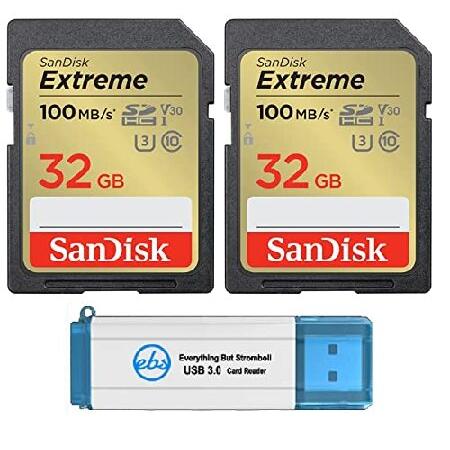 SanDisk 32GB Extreme SDカード (2 Pack) SDHC メモリーカード C...