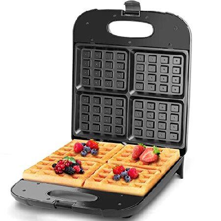 Aigostar Waffle Maker, 4-Slice Nonstick Waffle Iro...