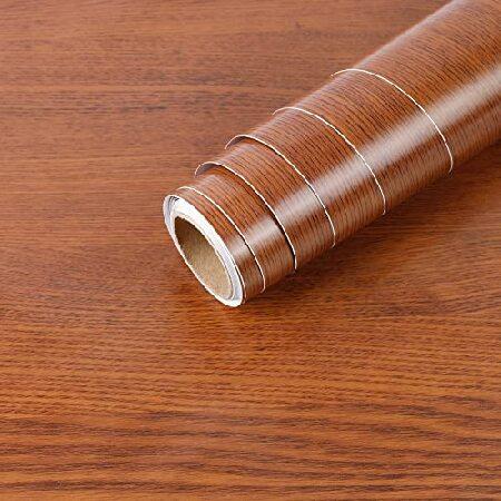 Wood Contact Paper Dark Brown 剥がせる 張り替え 壁紙 for Cou...