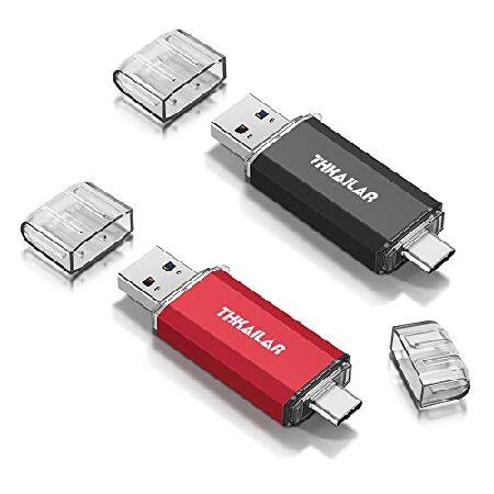 THKAILAR USB Cフラッシュドライブ 128GB 2パック USBフラッシュドライブ タイ...