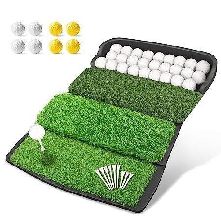Golfguru ゴルフマット 打球練習用 4イン1セット