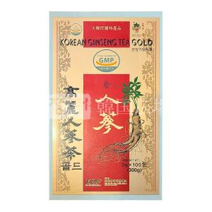 高麗人参茶GOLD 木箱 3g×100包・粉末タイプ 風邪予防対策 健康茶 韓国
