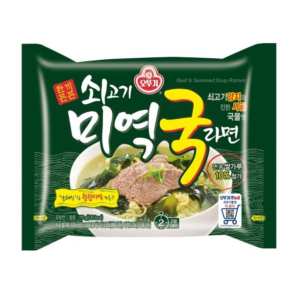 オットギ 牛肉わかめスープラーメン 115g マルチパック (4個入) / 韓国食品 韓国ラーメン