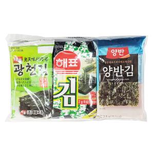 【お試しセット】韓国海苔 3種各2袋 (6袋)  / 韓国海苔 韓国食品 自家製｜hiroba