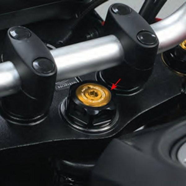 06-02-0087 SP武川 ステムナット 黒ナット ゴールドキャップ GROM、Z125、ZOO...