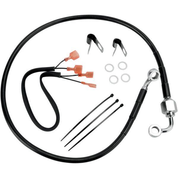 【USA在庫あり】 1741-2960 DRAG リア ブレーキライン 黒ステンレス 標準長 00年...