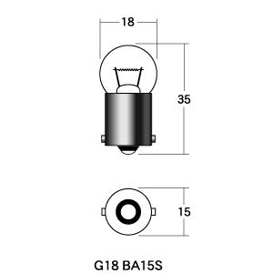 【メーカー在庫あり】 1P5112 M&amp;H マツシマ 口金シングル球 12V18W ウインカー球 (...