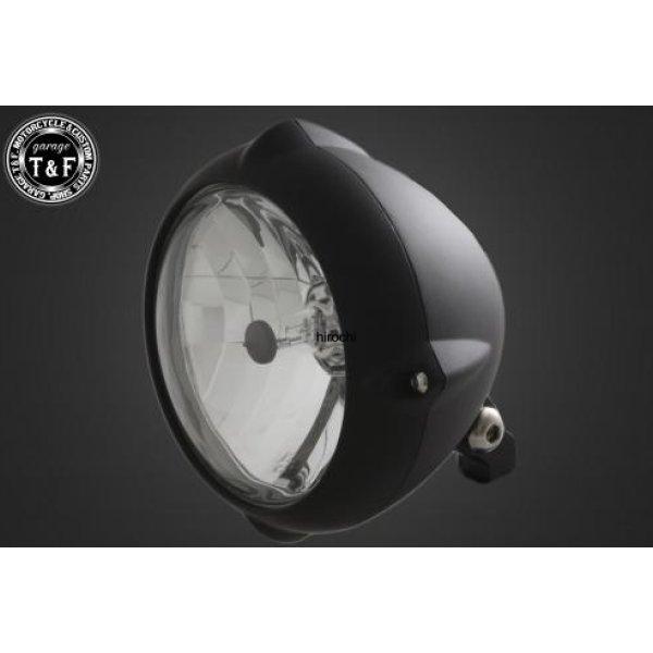 4021346 ガレージT&amp;F 5.75in ビンテージヘッドライト(マットブラック)ユーロレンズ(...