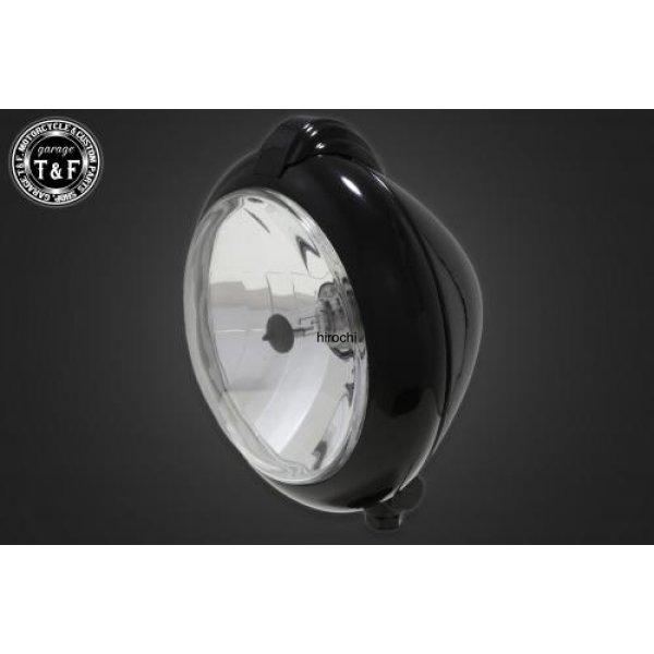 4022265 ガレージT&amp;F 5.75in ユニティタイプヘッドライト(ブラック)クリアーレンズ+...