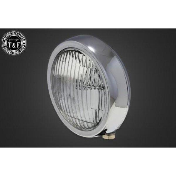 4022745 ガレージT&amp;F 4.5in プレートヘッドライト メッキ/クリアーレンズ+ステーH ...