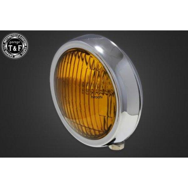 4022767 ガレージT&amp;F 4.5in プレートヘッドライト メッキ/イエローレンズ+ステーH ...
