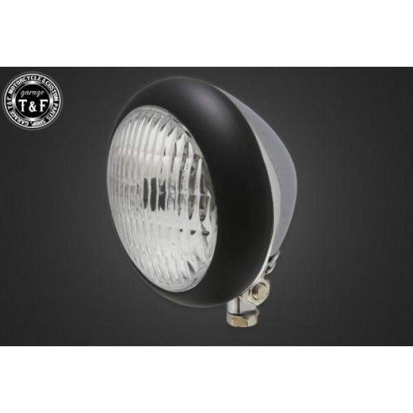 4023273 ガレージT&amp;F 4.5in トラクターヘッドライト(マットブラック/メッキ)クリアー...