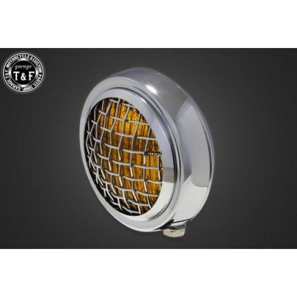 4024066 ガレージT&amp;F 4.5in グリルヘッドライト(メッキ)イエローレンズ+ステーH マ...