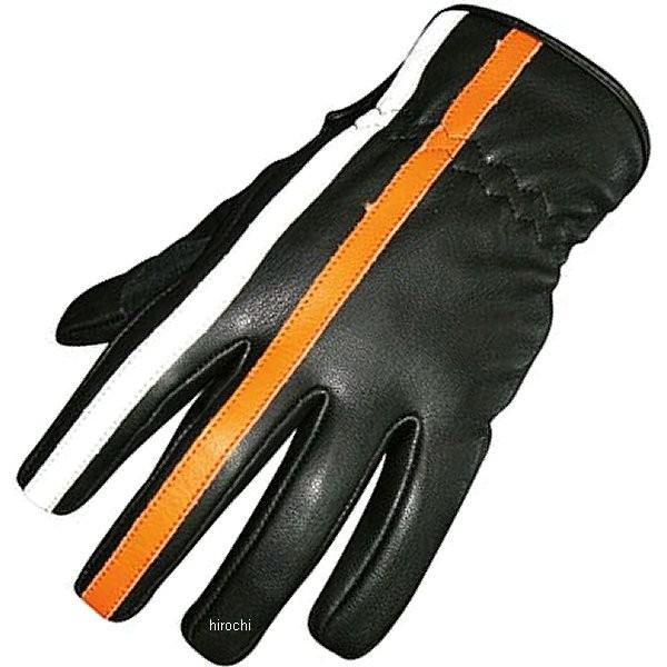MFG-271 プライマル 春夏モデル ライン入りレザーグローブ 白/オレンジ LLサイズ HD店