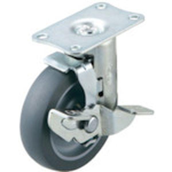 【メーカー在庫あり】 EF-75ELSBDS プレート式 自在 キャスター エラストマー 車輪径75...