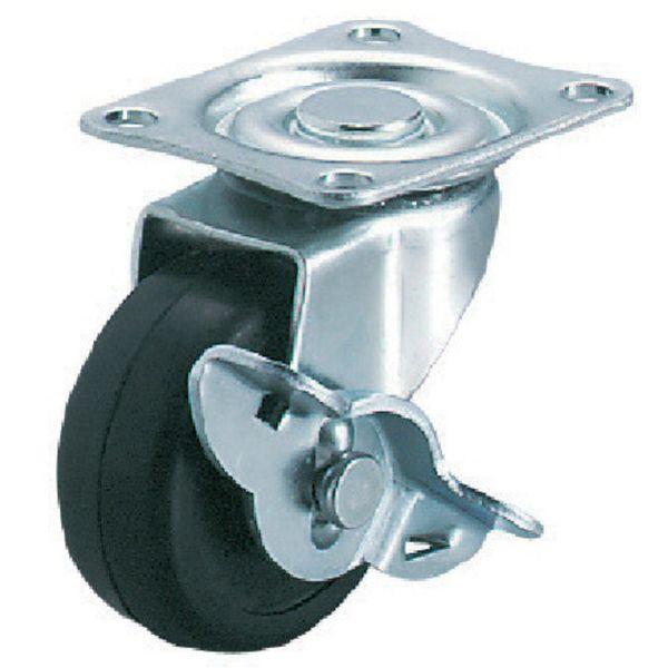 【メーカー在庫あり】 LG-50RS プレート式 自在 キャスター ゴム 車輪径50mm ストッパー...