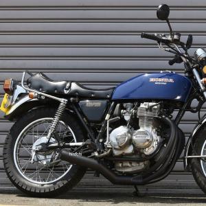 プリティー HONDA 旧CB400F ショート管 70π マフラー 黒 398/408