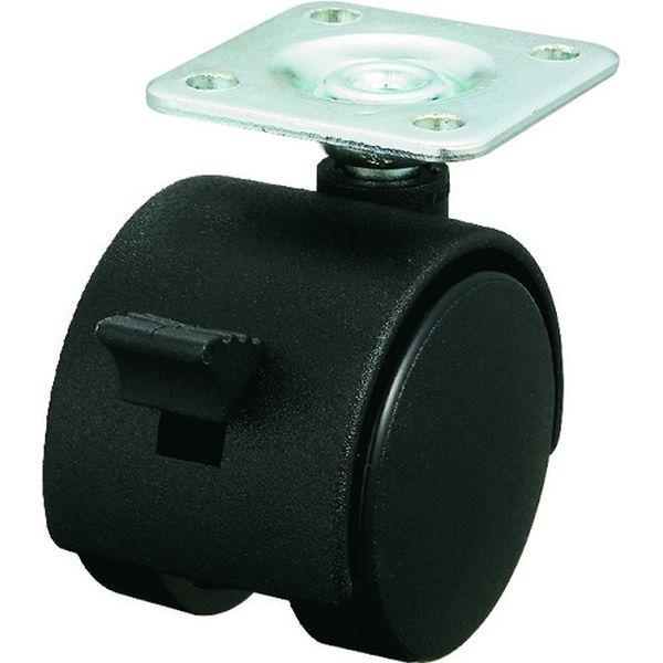 【メーカー在庫あり】 PT-40GS プレート式 自在 双輪キャスター ナイロン 車輪径40mm ス...