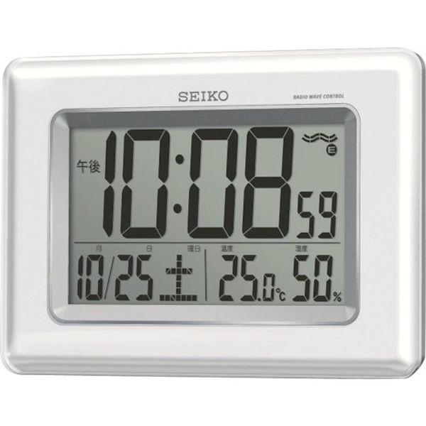 【メーカー在庫あり】 SQ424W セイコークロック(株) SEIKO 温湿度計付き掛置兼用電波時計...
