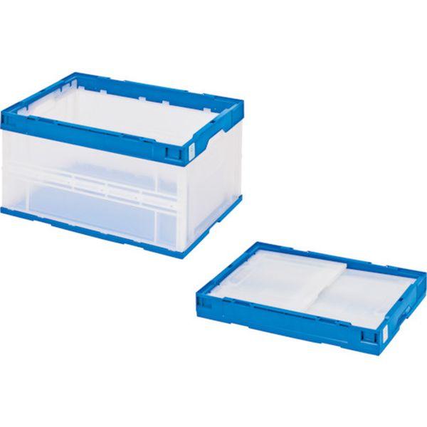 【メーカー在庫あり】 STS7DB 折りたたみコンテナ エコタイプ フタ無し 透明×ダークブルー 7...
