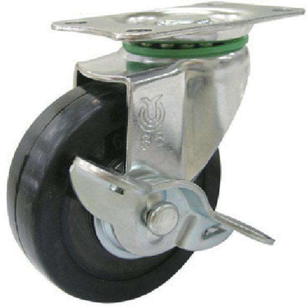 【メーカー在庫あり】 SUS-E-50RS プレート式 自在 ステンレスキャスター ゴム 車輪径50...