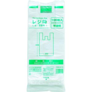 【メーカー在庫あり】 TRB20-35-TM TRB2035TM  トラスコ中山(株) TRUSCO レジ袋 20/35号 (430X340mm)半透明 100枚入 HD店｜hirochi2