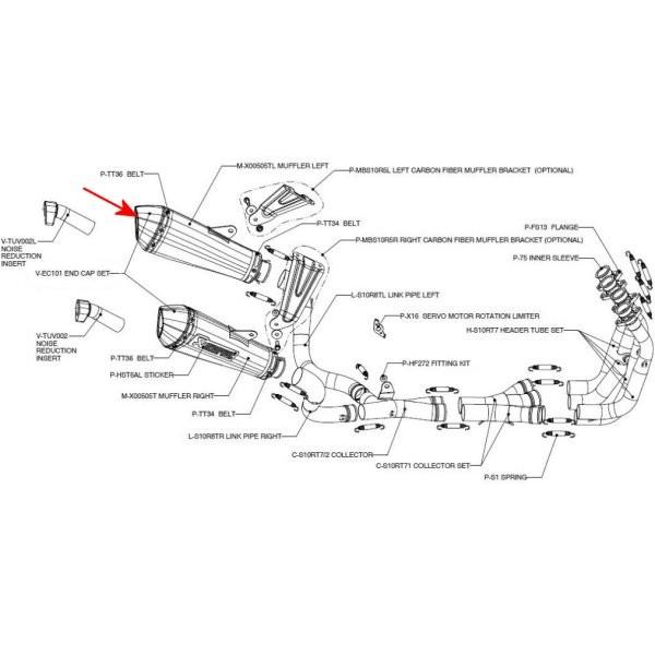 V-EC101 アクラポビッチ AKRAPOVIC リペア カーボンエンドキャップ 09年-11年 ...